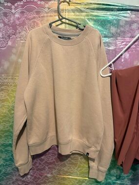 Volcom Beige Crewneck Sweatshirt with Branded Neck Tag